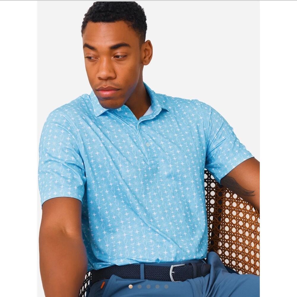 Johnnie-O Men's Shaker Polo Martini Print Size Large